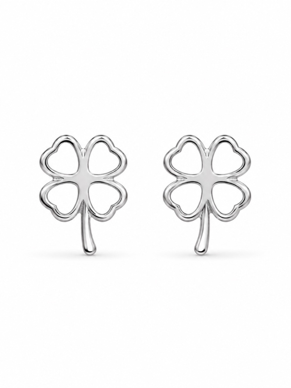 Sterling Silver Clover Stud Earrings 🍀✨
